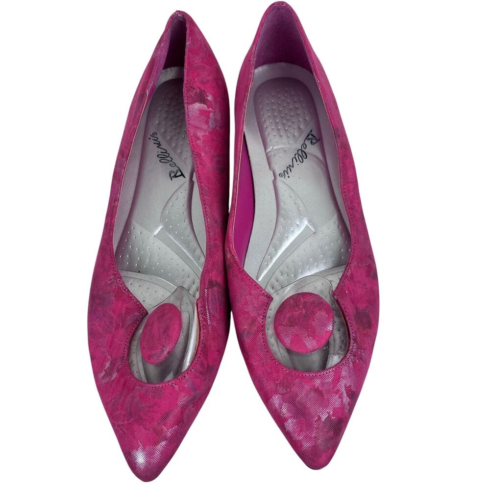Bellini Frilly Pink Fuchsia Clear Block Flat Heel Size 8W